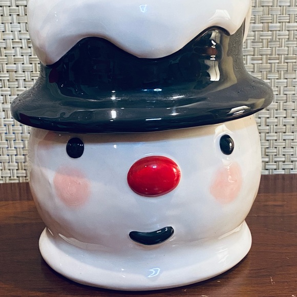 🎄🌟HP🌟NWOB Ceramic Snowman Figural Cookie Jar by Midwest Cannon Falls - Picture 2 of 10